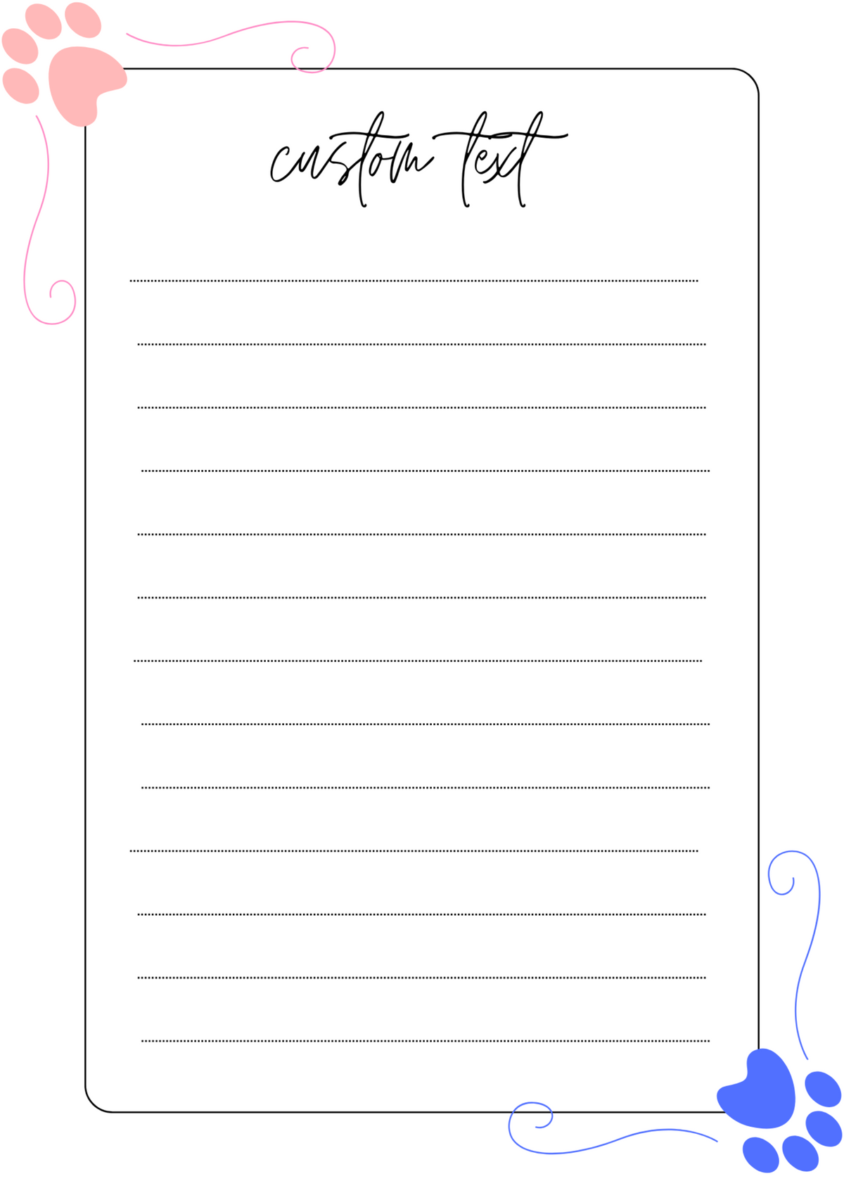 Happy Paws Custom Notepad