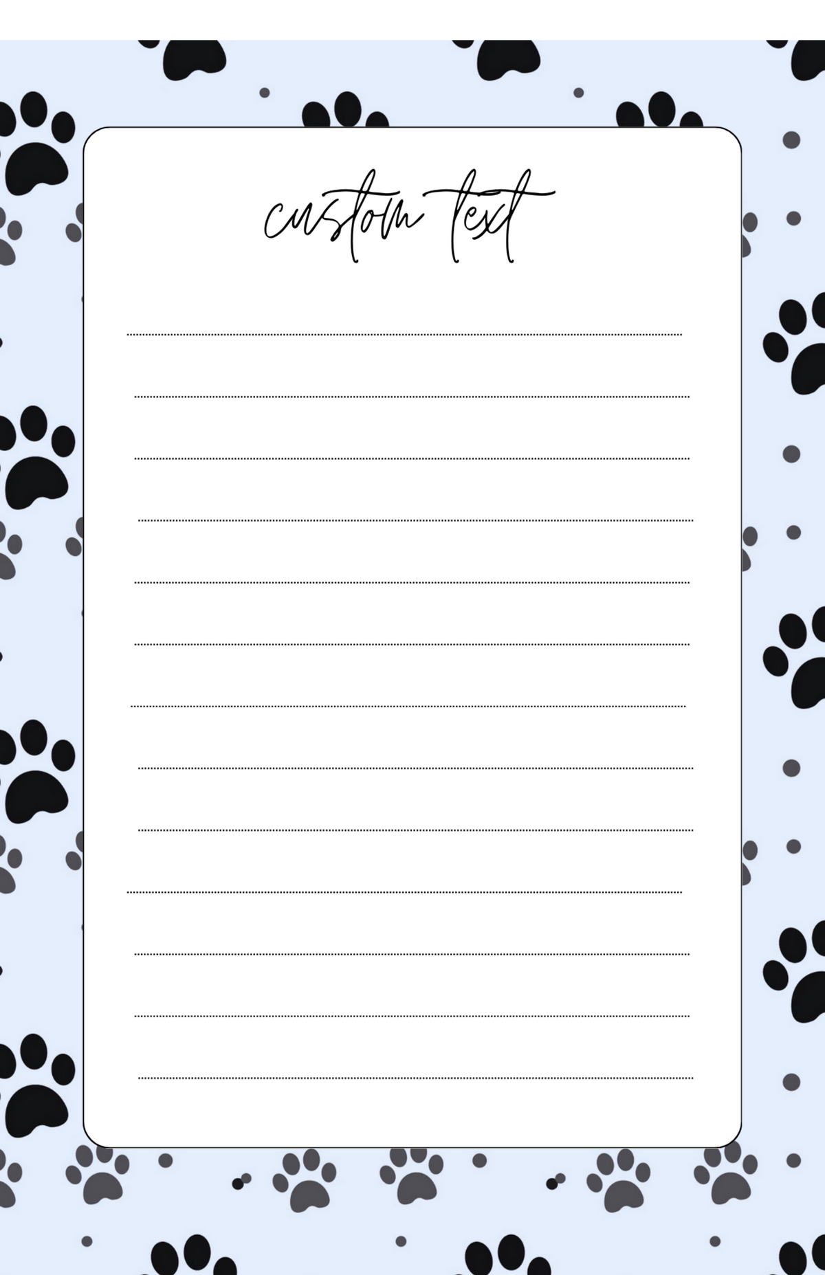 Paw Prints Customized Notes