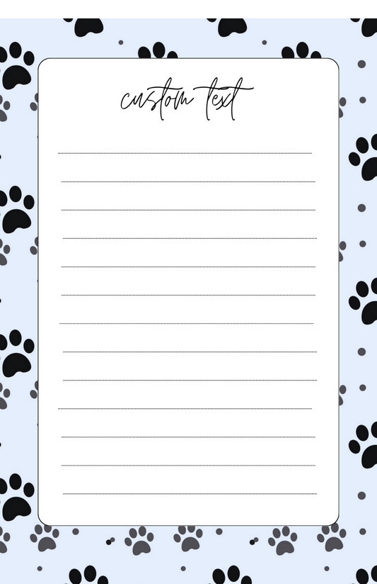 Paw Prints Customized Notes