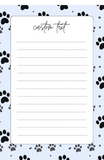 Paw Prints Customized Notes