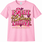 Fight. Believe. Thrive. Breast Cancer Awareness Shirt