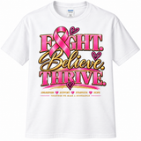 Fight. Believe. Thrive. Breast Cancer Awareness Shirt