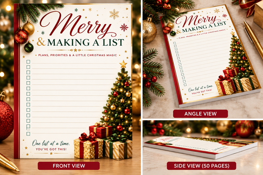 Merry & Making a List Christmas Notepad