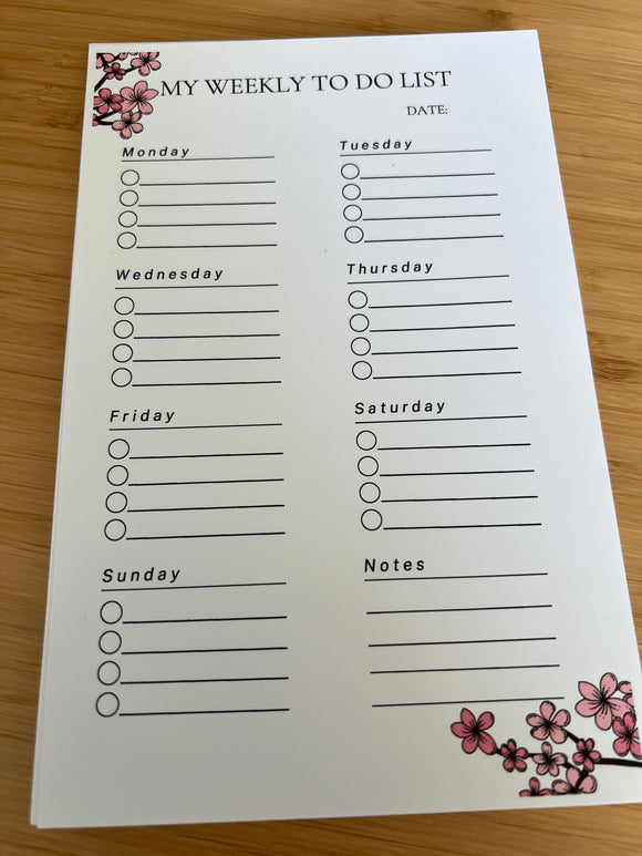 Weekly To Do List Notepad