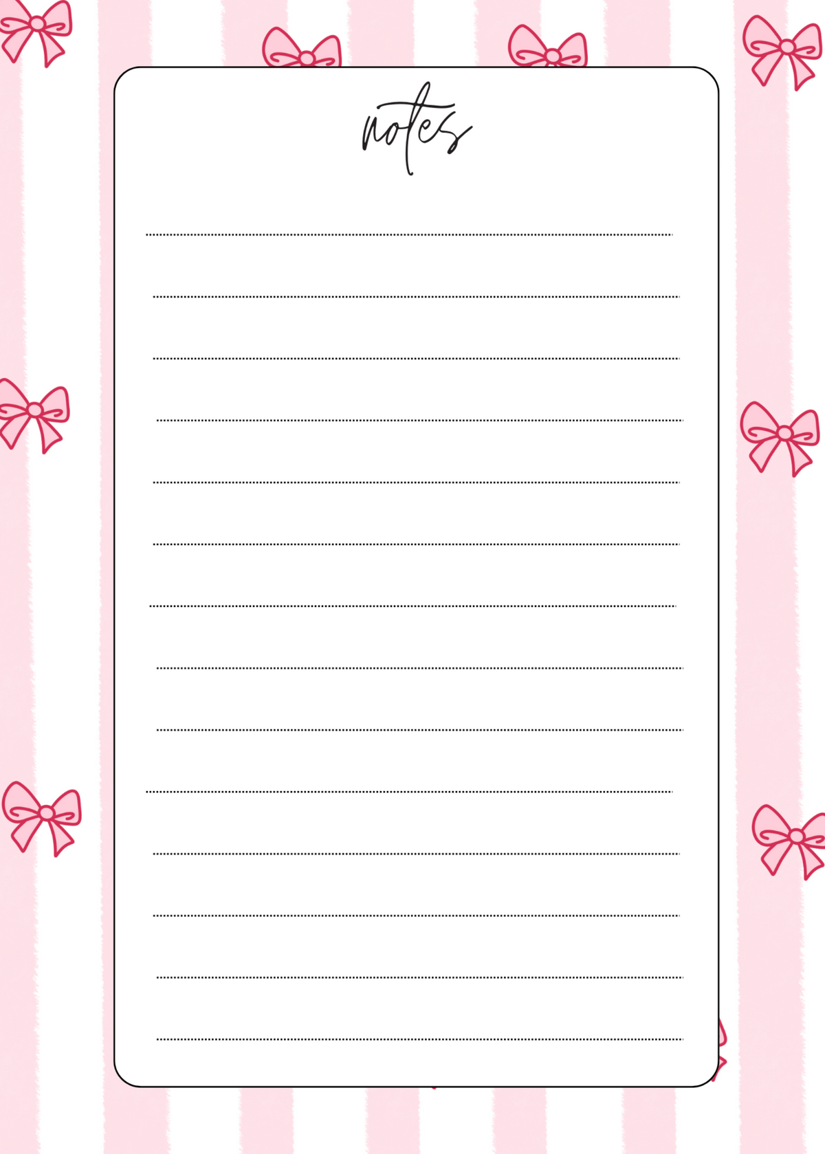 Pretty Bows Notes Notepad