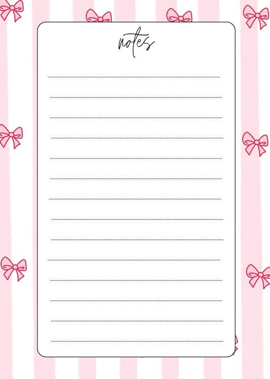 Pretty Bows Notes Notepad