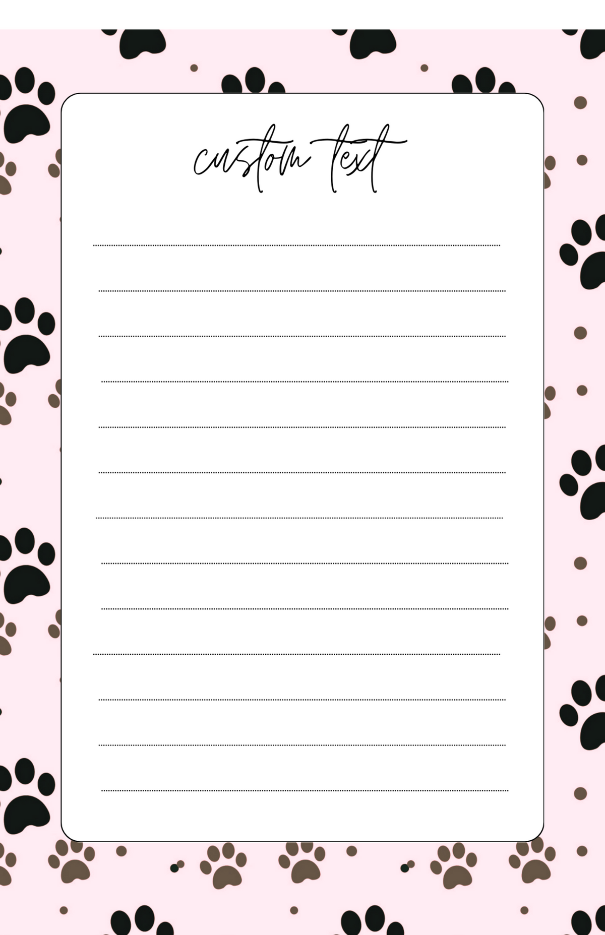 Paw Prints Customized Notes