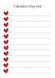 Valentine's Day Love List Notepad